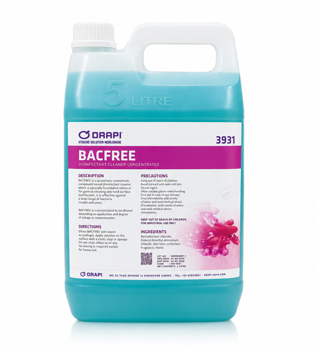 [3931-J1] Bacfree 5 Ltr 